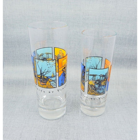 Spirits by Vincent Van Gogh Tall Shot Glasses Artwork Barware Drinkware Set of 2 - Picture 2 of 10